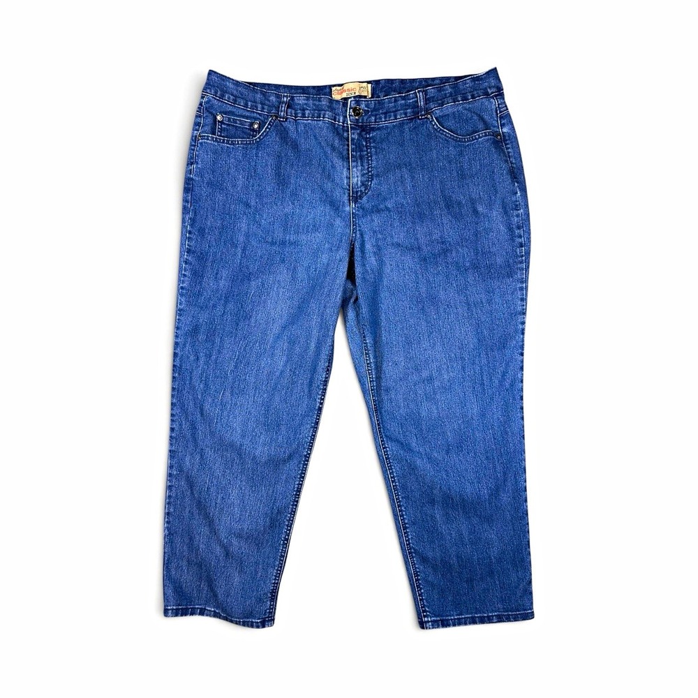JMS Just My Size Classic Denim Straight Jeans 22W Short Medium Wash Stretch